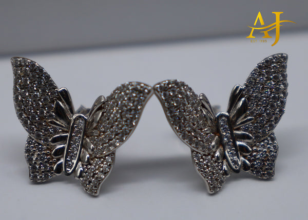 Pendientes de mariposa en plata 925