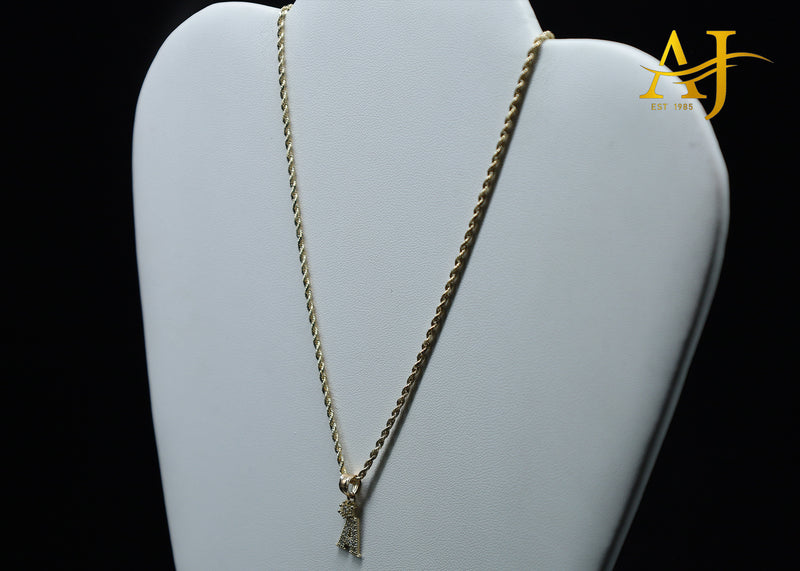 14K Rope Chain and Letter Initial