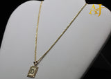 14K 2MM Cuban Link With Initial Pendant