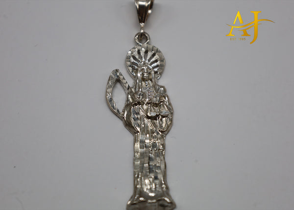 925 Sterling Silver Santa Muerte Medalla