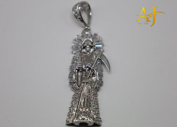 925 Santa Muerte CZ Pendant