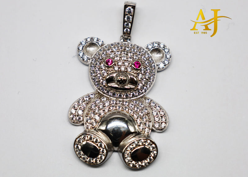 925 Silver CZ Teddy Bear