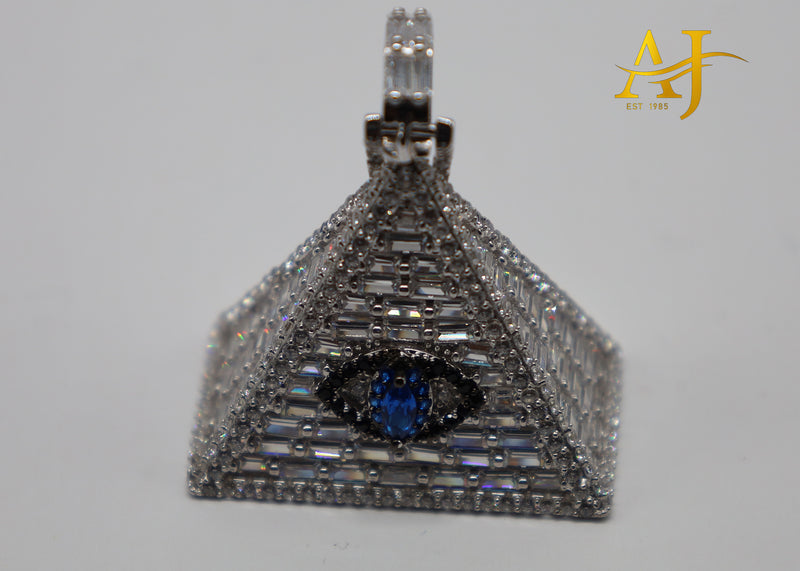 925 Baguette CZ Pyramid Pendant