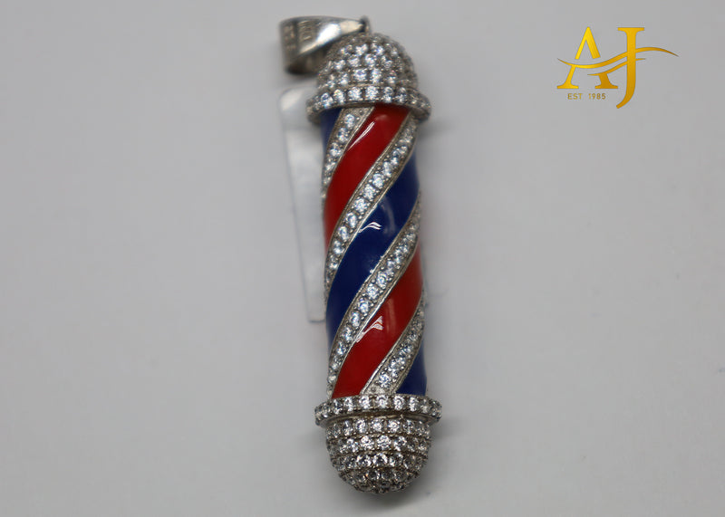 925 CZ Barber Pole Pendant