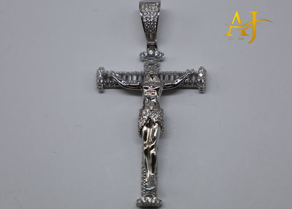 925 Silver CZ Nail Cross