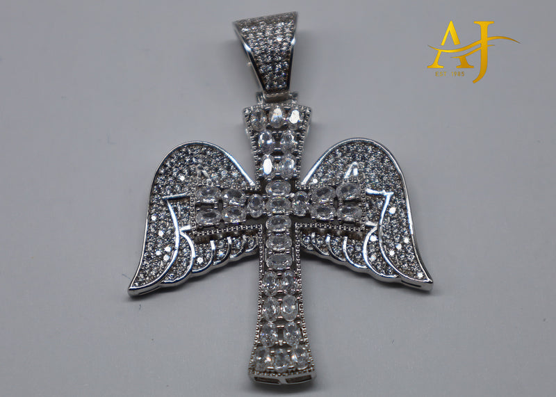 Cruz de alas de ángel 925 CZ