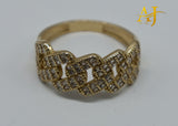 14k Cuban Link CZ Ring