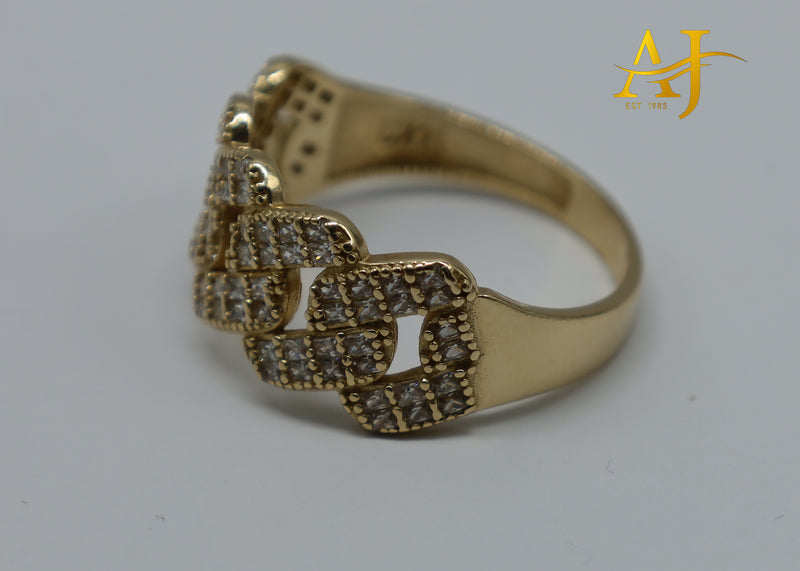 14k Cuban Link CZ Ring