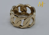 14K Solid Cuban Link Ring