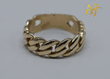 14K Solid Cuban Link Ring