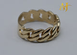 14K Solid Cuban Link Ring