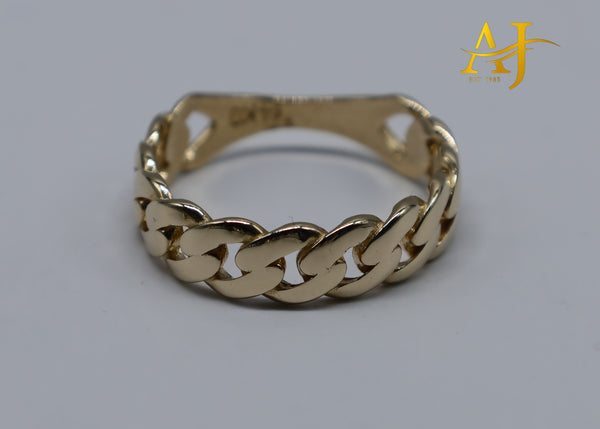 14K Solid Cuban Link Ring