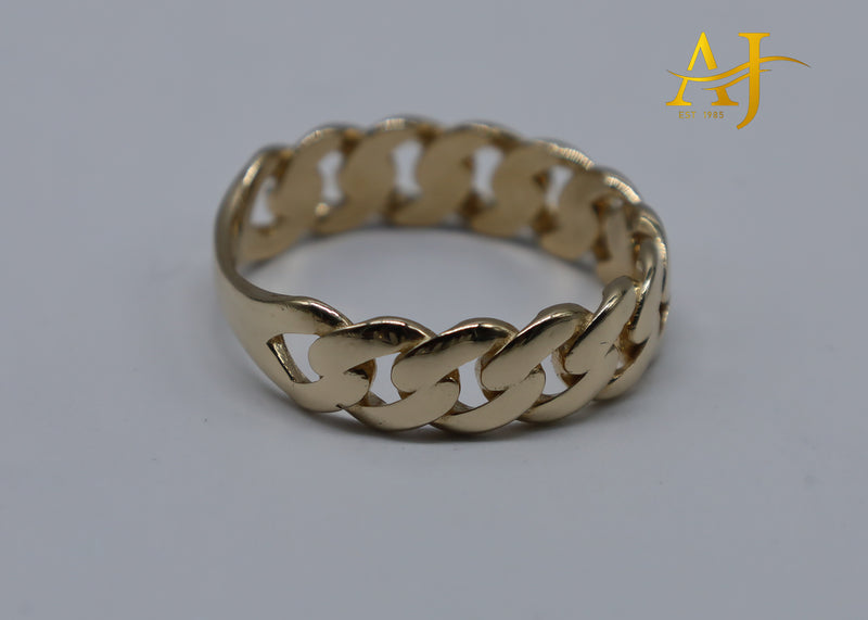 14K Solid Cuban Link Ring