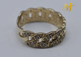 14K Cuban Link CZ Ring