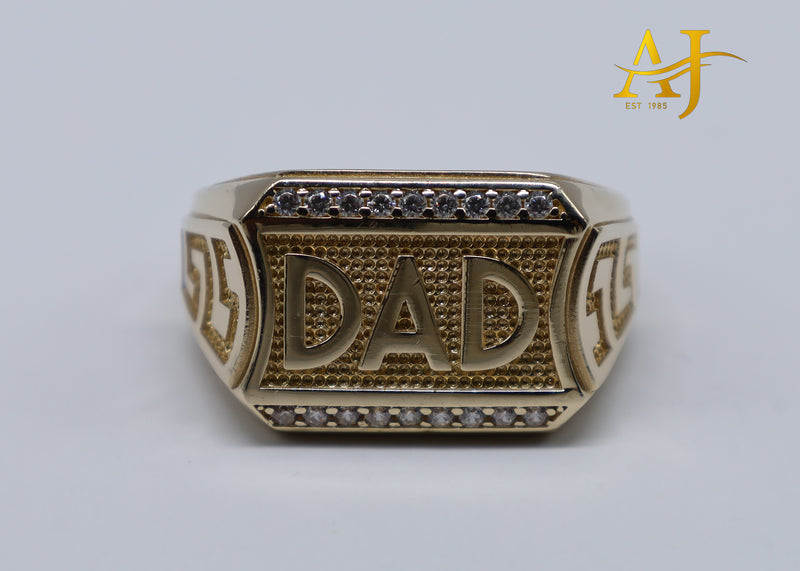 14K Designer Style "DAD" Ring