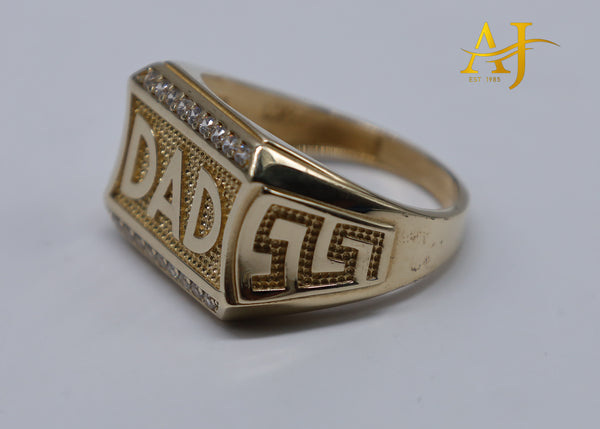 14K Designer Style "DAD" Ring