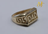 14K Designer Style "DAD" Ring