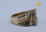 14K Virgen Maria 3 Tone Ring