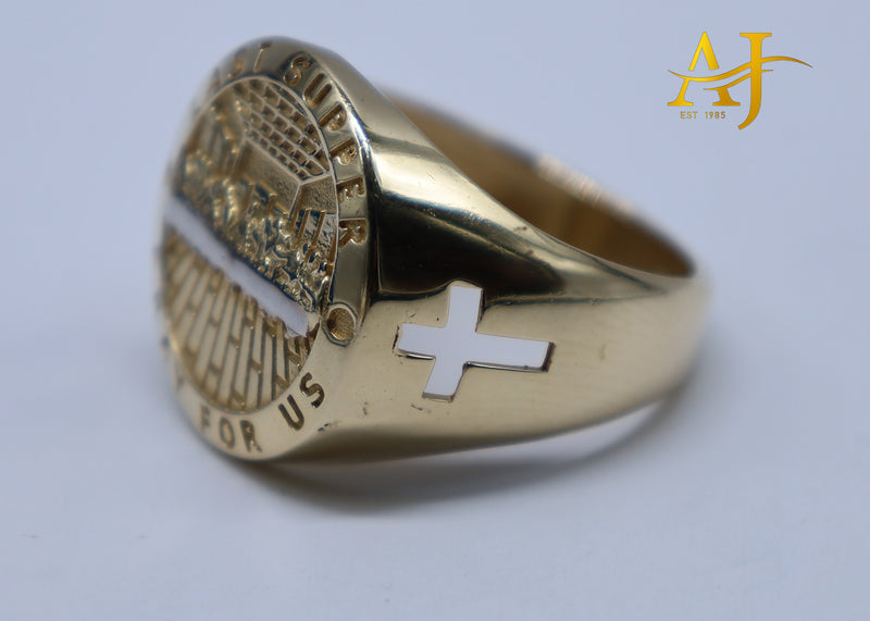 14K 2 Tone Last Supper Ring