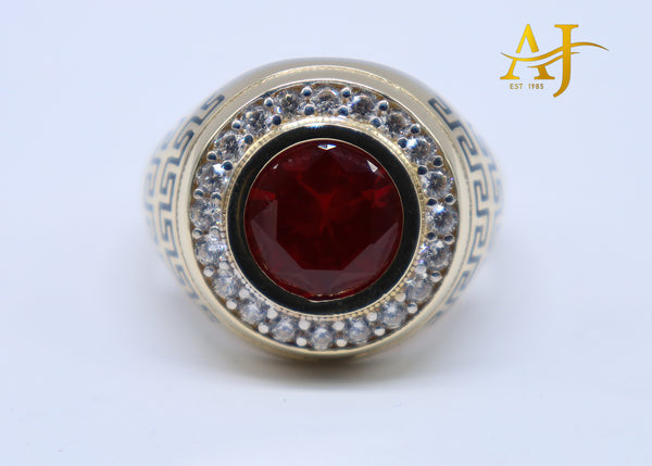 14K Ruby CZ Versace Ring