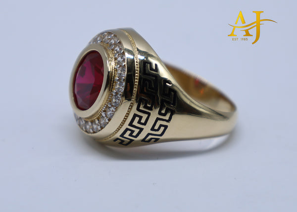 14K Ruby CZ Versace Ring