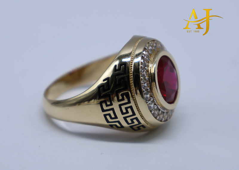 14K Ruby CZ Versace Ring