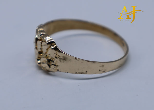 14K Semi-Hollow Nugget Ring