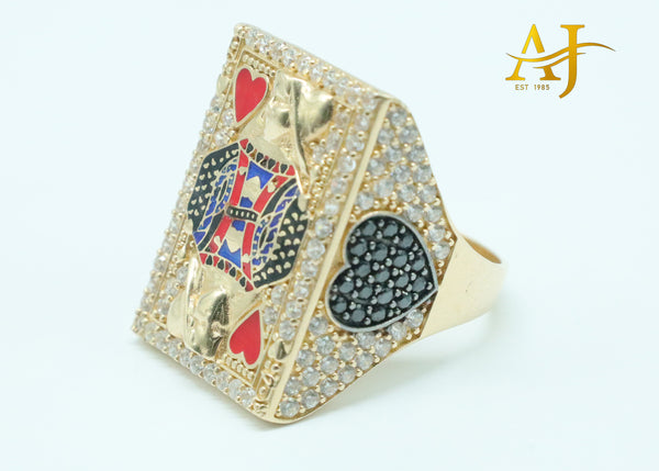 14K King Card Ring