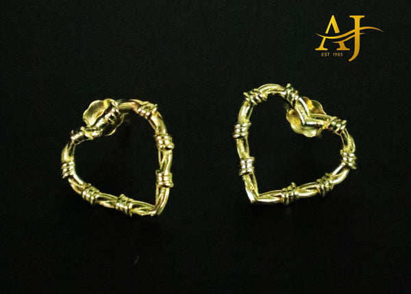 14K Heart Designer Earrings