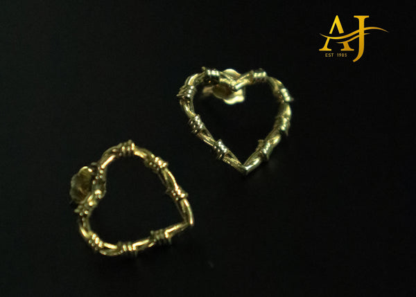 14K Heart Designer Earrings