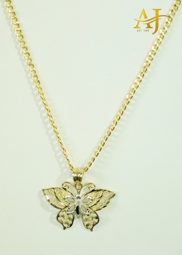 14K Cuban Butterfly Set