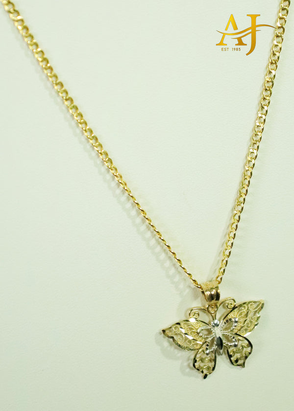 14K Cuban Butterfly Set