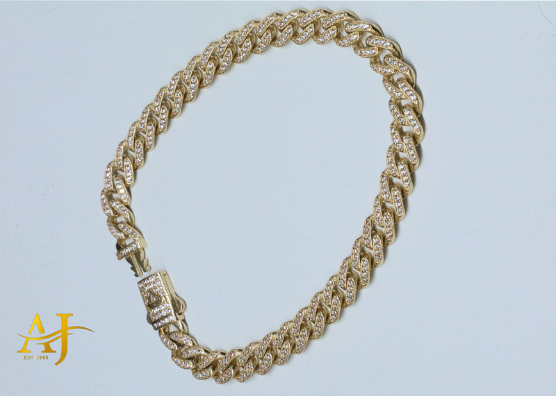 14K 4MM CZ Cuban Link Bracelet