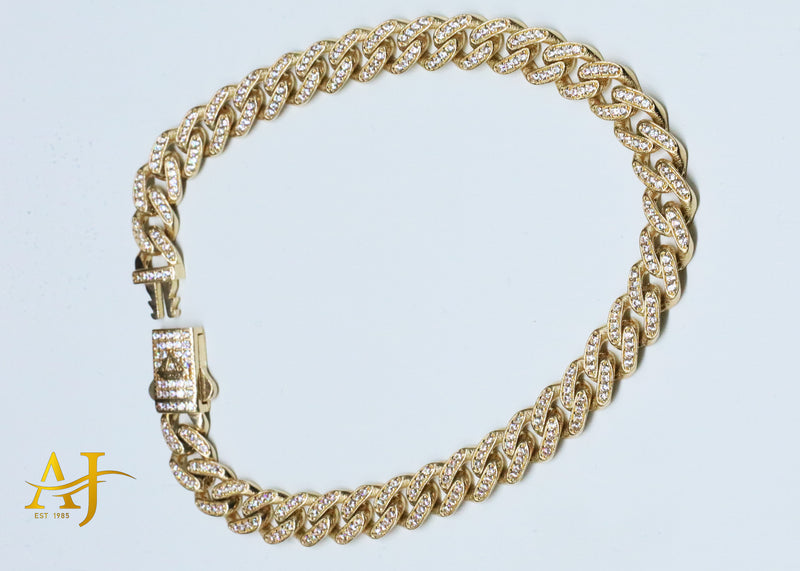 14K 4MM CZ Cuban Link Bracelet