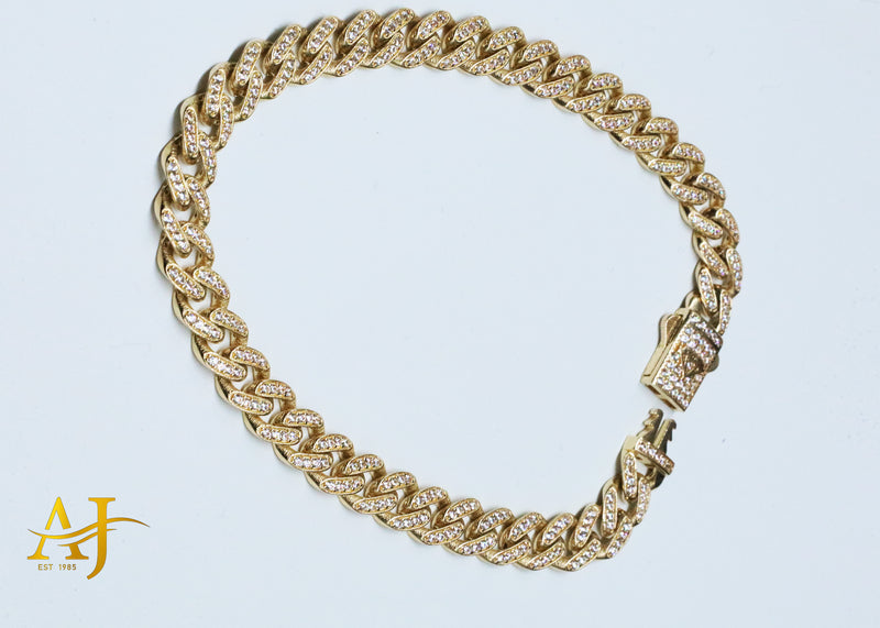 14K 4MM CZ Cuban Link Bracelet