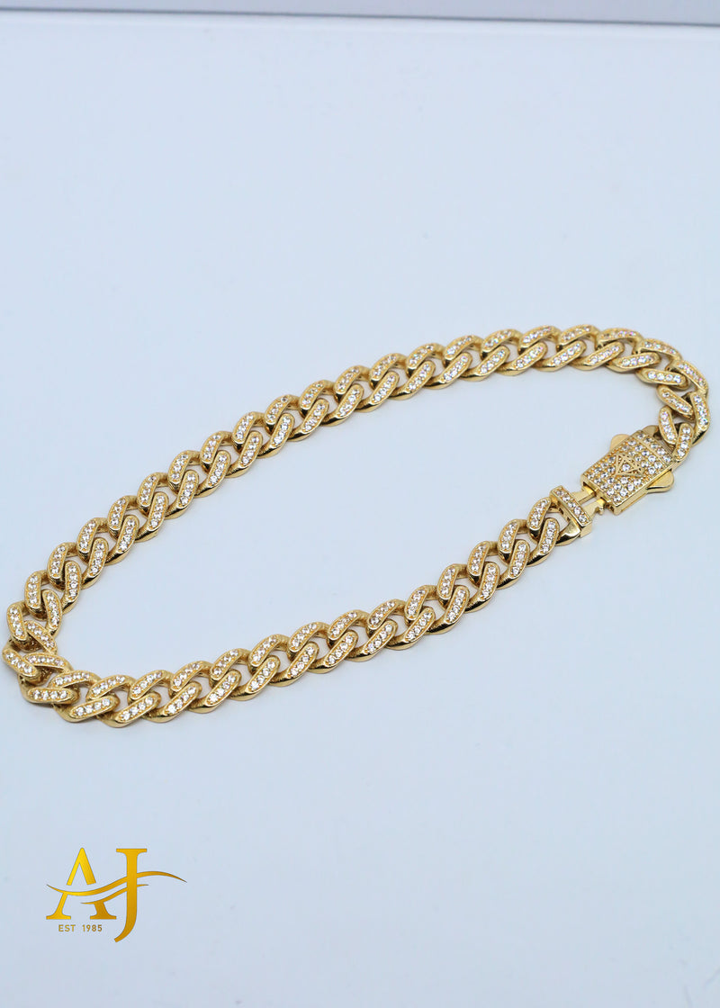 14K 4MM CZ Cuban Link Bracelet