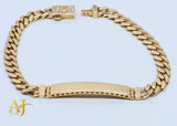 14K 4MM Cuban Link ID Bracelet