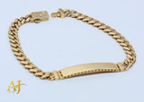 14K 4MM Cuban Link ID Bracelet
