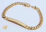 14K 4MM Cuban Link ID Bracelet