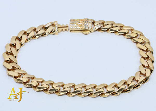14K 8MM Semi-Solid Cuban Bracelet
