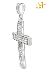 925 MOISSANITE RHODIUM ICED OUT CROSS