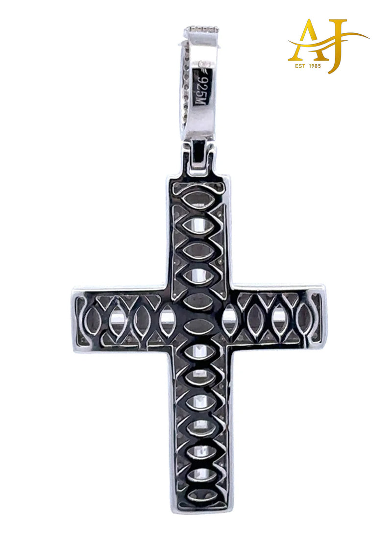 925  MOISSANITE RHODIUM CROSS PENDANT