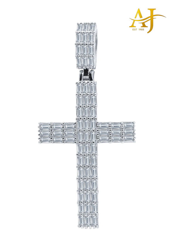 STERLING SILVER MOISSANITE CROSS