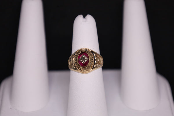 Anillo de graduación para mujer de oro de 14 kt