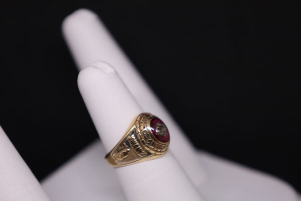 Anillo de graduación para mujer de oro de 14 kt