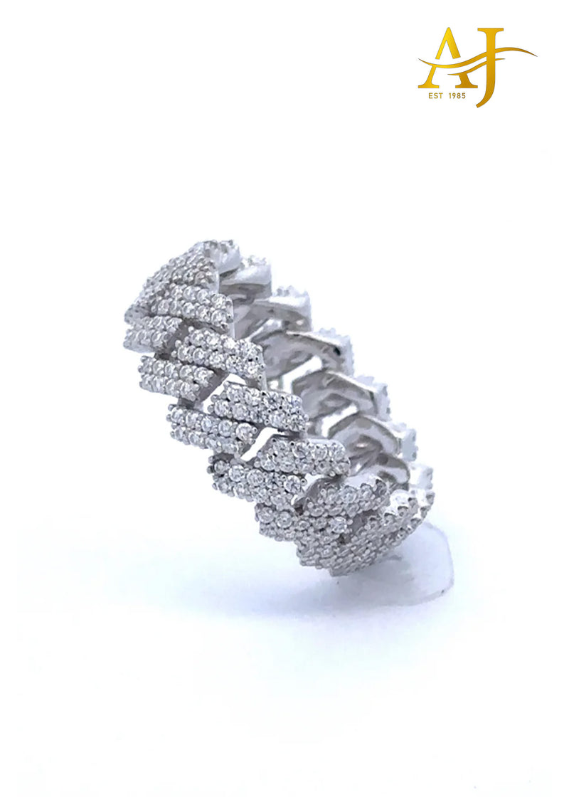 925 MOISSANITE RHODIUM ICED OUT CUBAN LINK