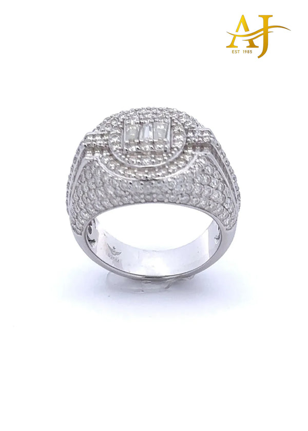 925 MOISSANITE MENS RHODIUM ICED OUT RING