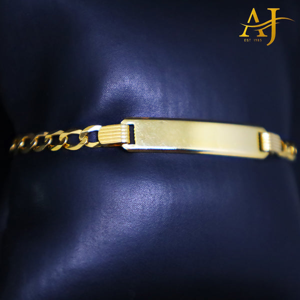 14KT Solid Cuban Link Baby ID Bracelet