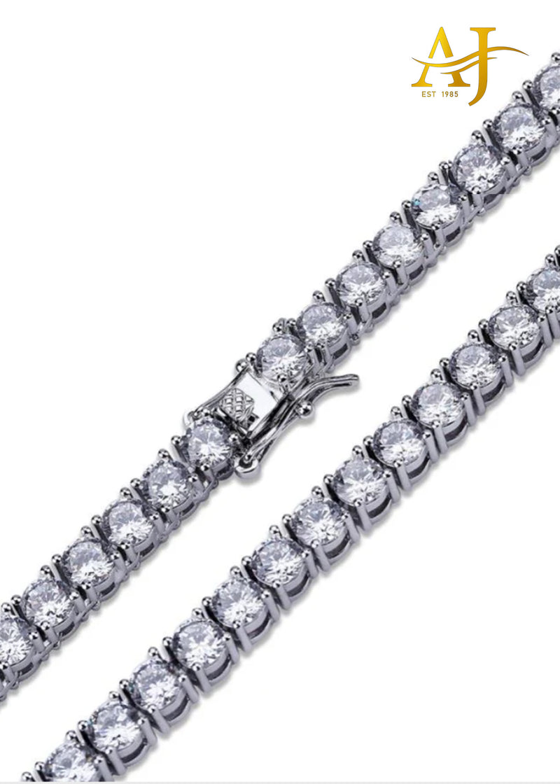 3MM SILVER MOISSANITE TENNIS CHAIN