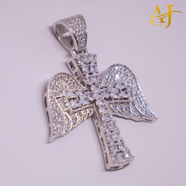 Cruz de alas de ángel 925 CZ